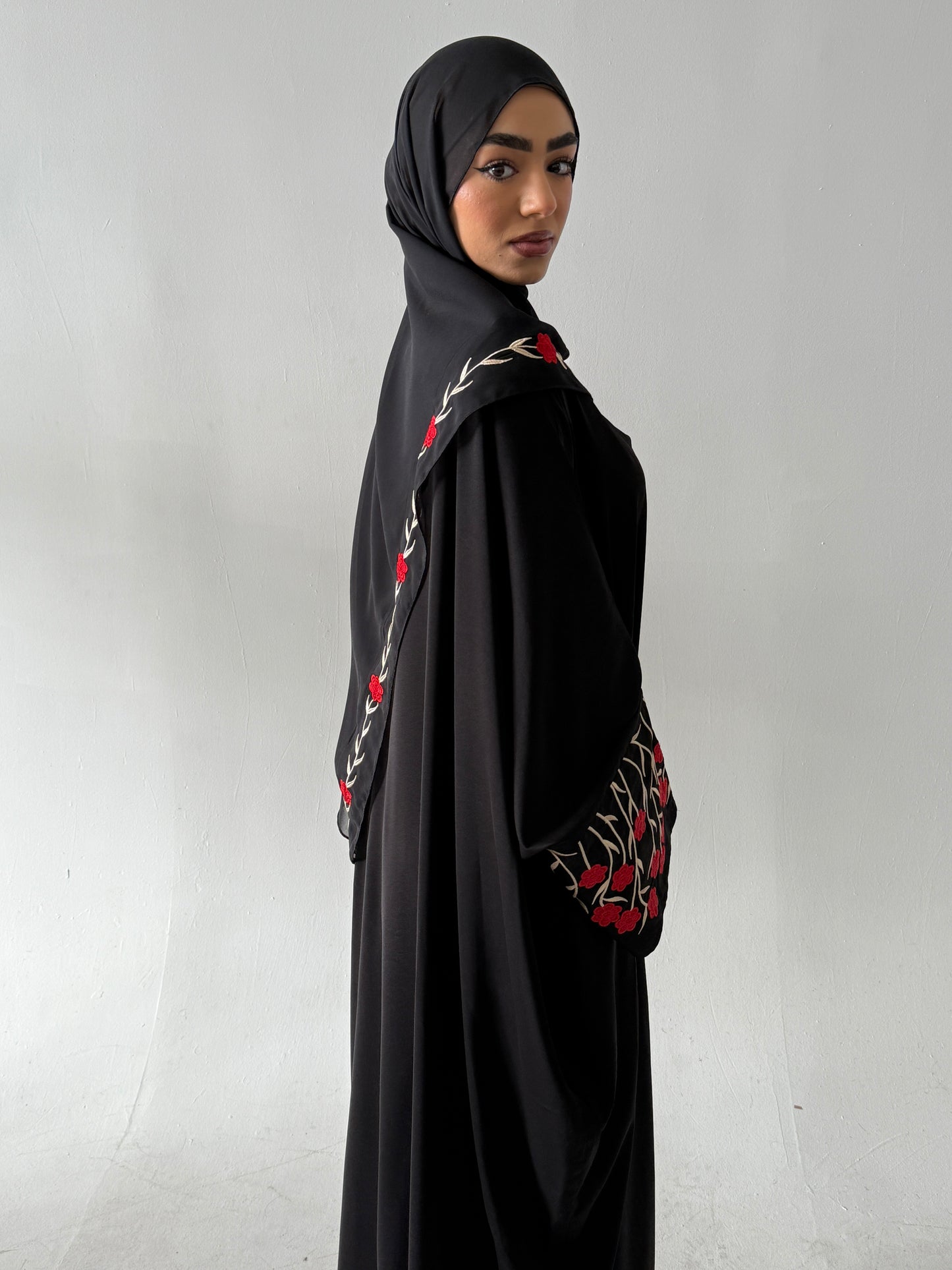 Rose Abaya with Hijab