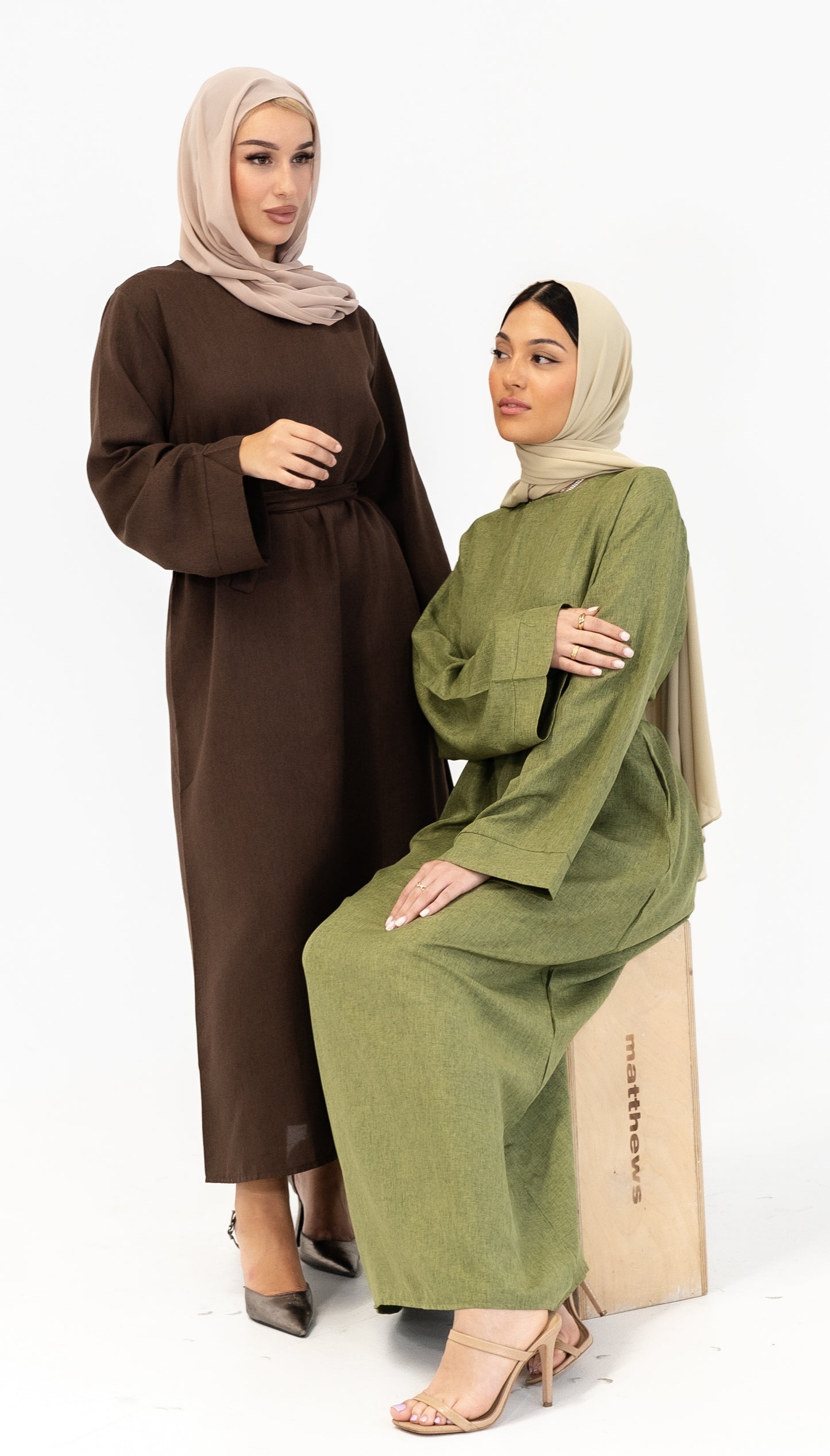 Coffee Linen Abaya
