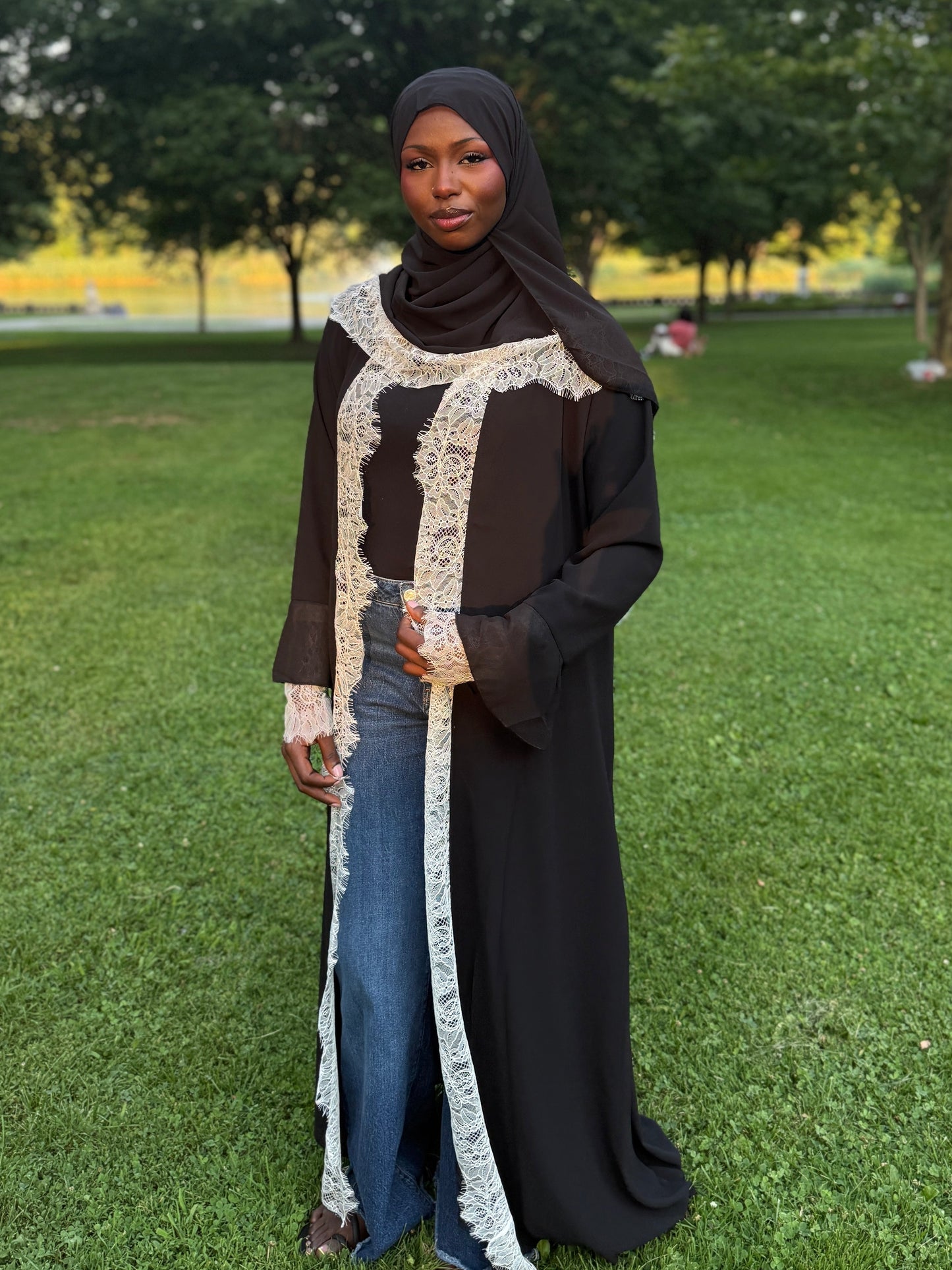 Lace Abaya with Lace Hijab