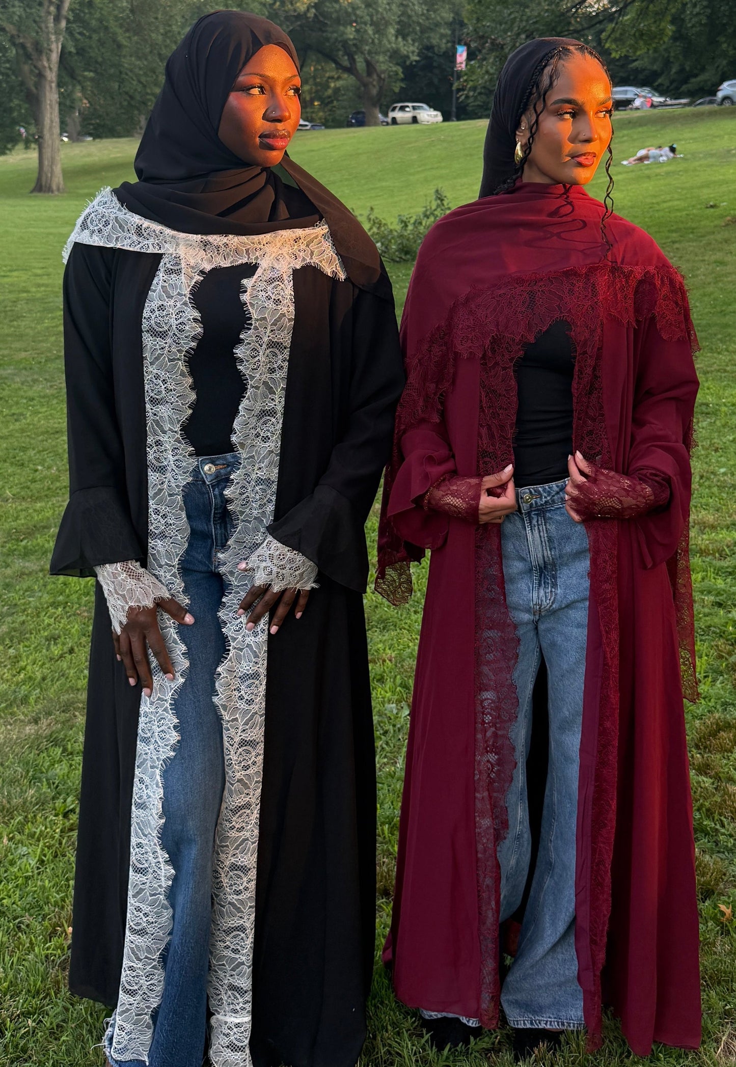 Lace Abaya with Lace Hijab