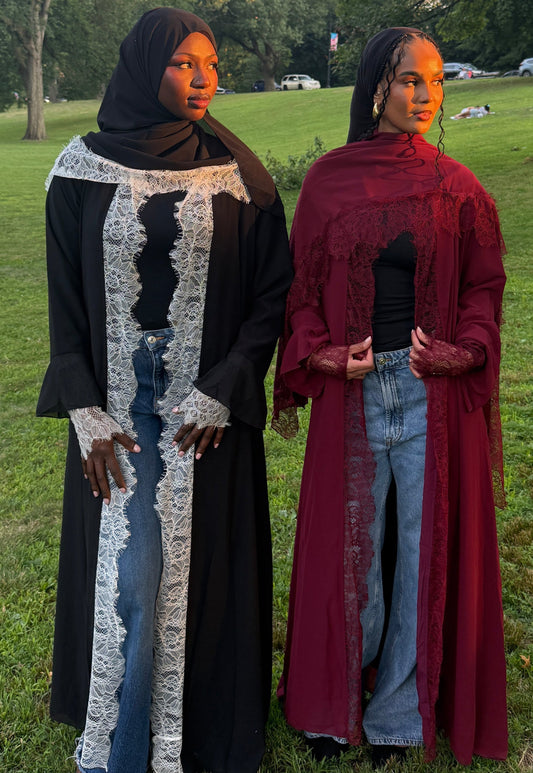 Lace Abaya with Lace Hijab