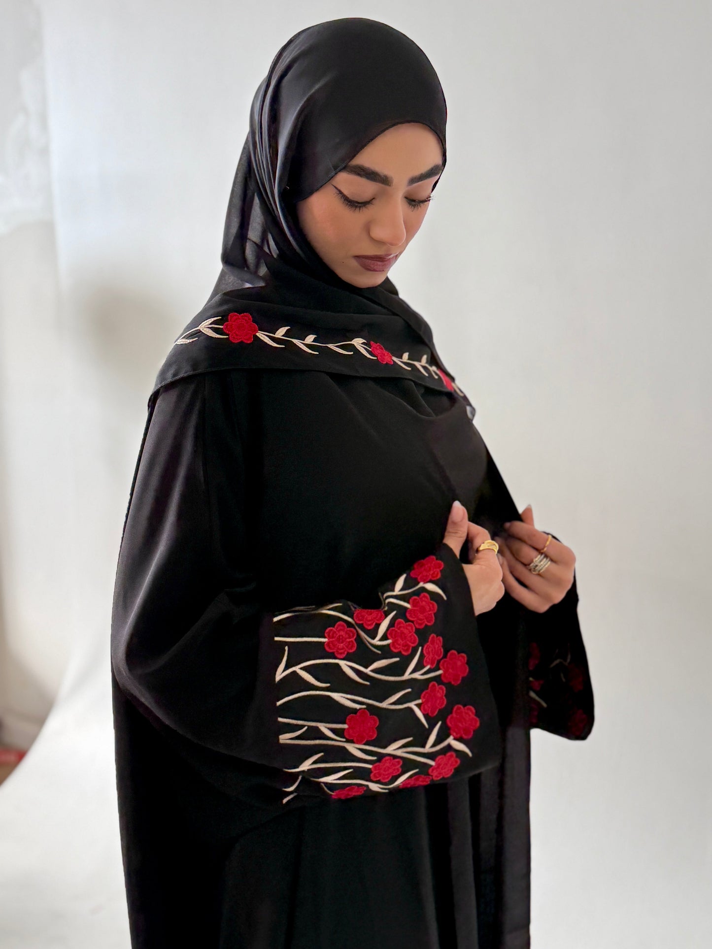 Rose Abaya with Hijab