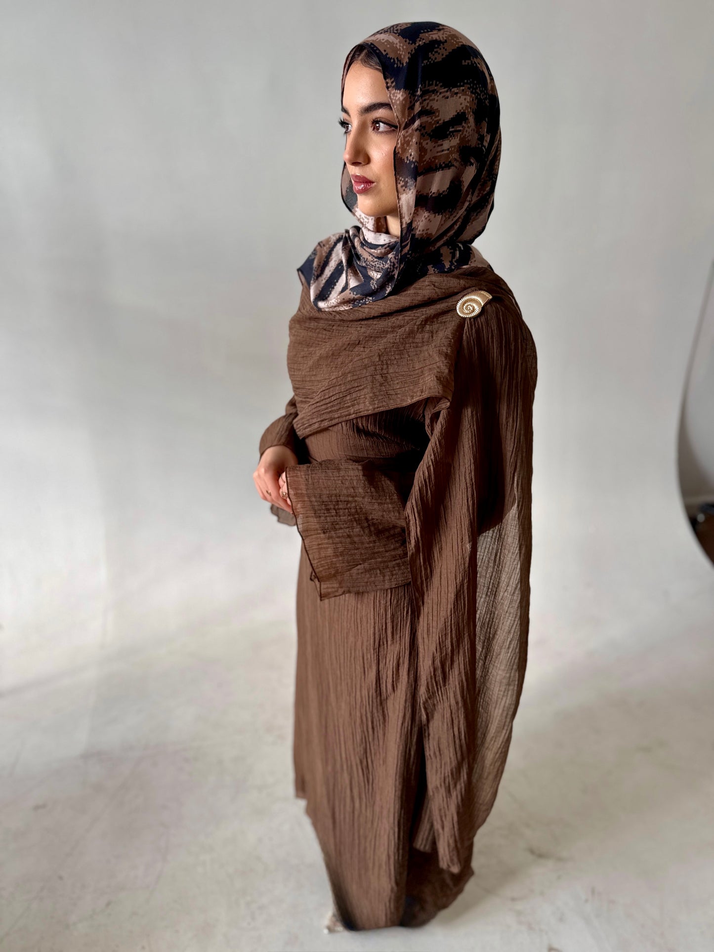 Draped Maxi with Brooch