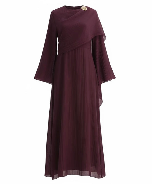 Draped Maxi with Brooch
