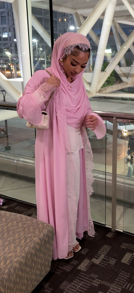 Lace Abaya with Lace Hijab