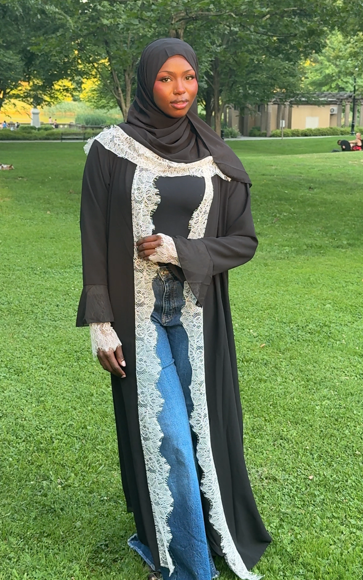 Lace Abaya with Lace Hijab