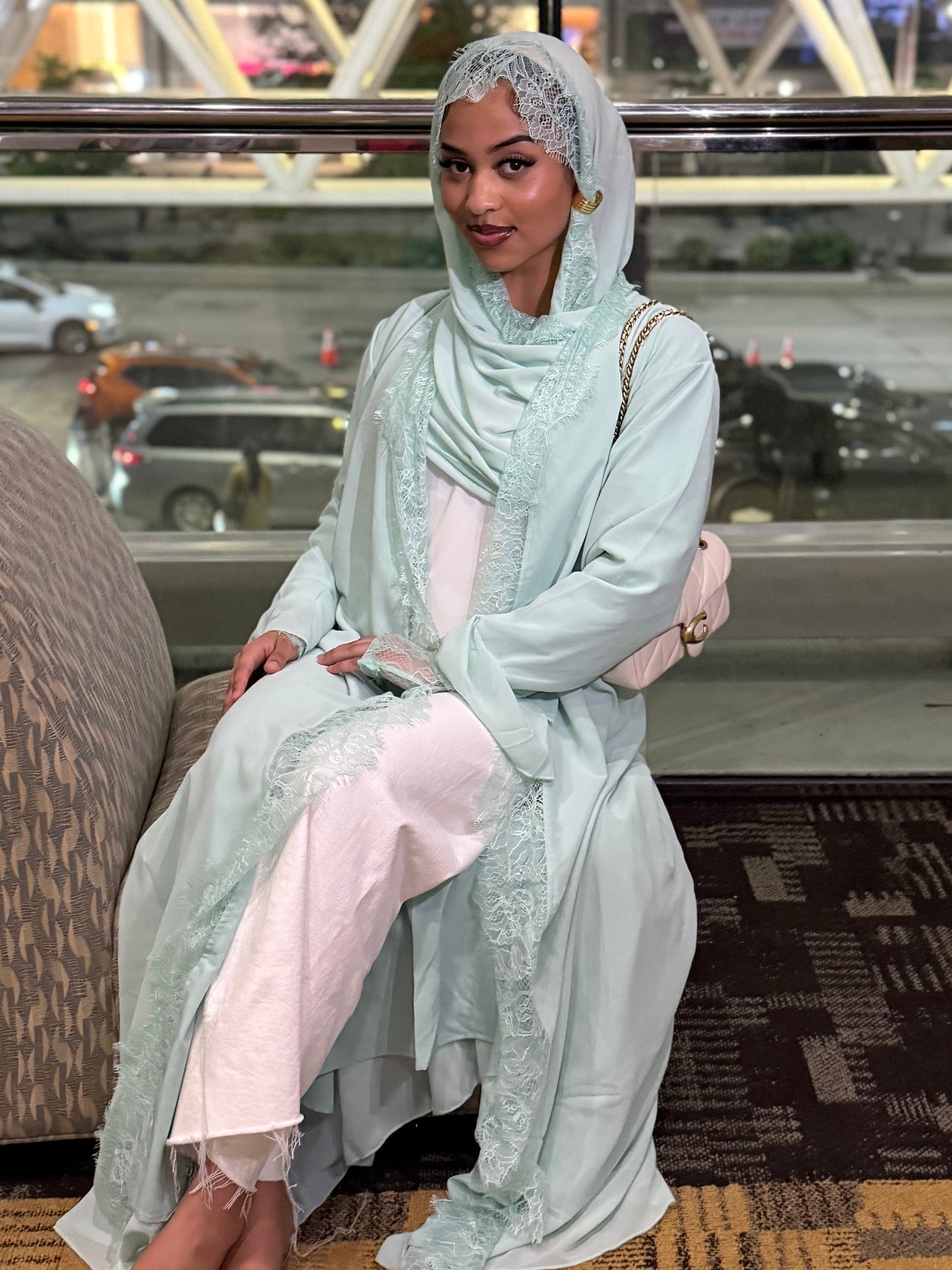 Lace Abaya with Lace Hijab