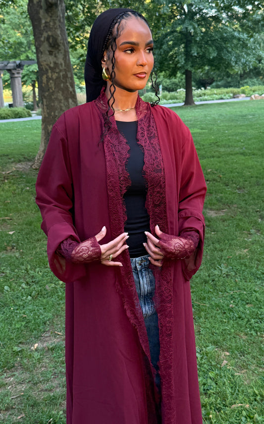 Lace Abaya with Lace Hijab